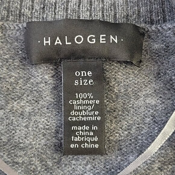 Halogen women’s dark gray one size open front oversized sweater shrug cardigan - Picture 9 of 12